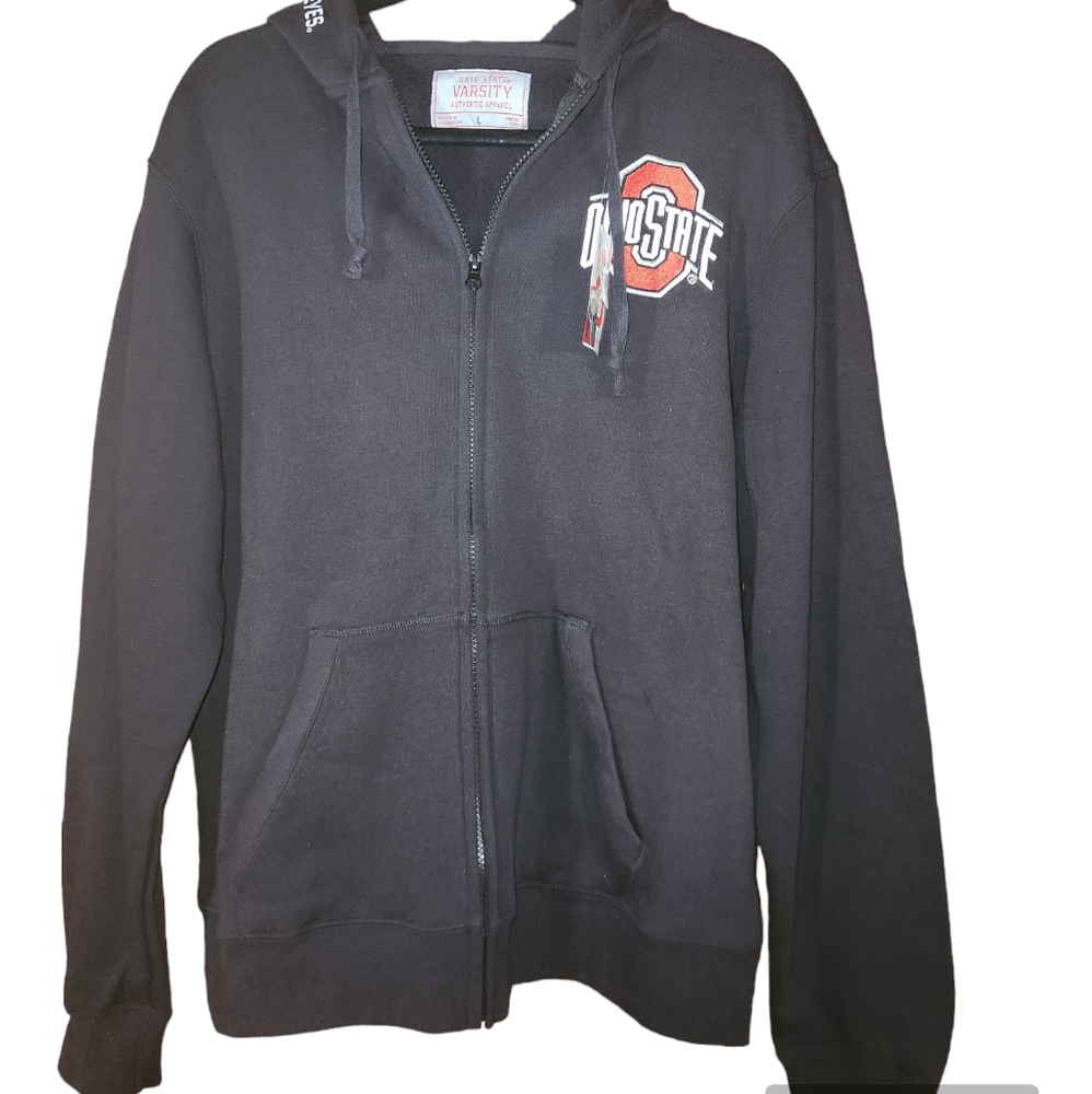 Ohio State Mens Black Size L Zip Up Hooded Jacket